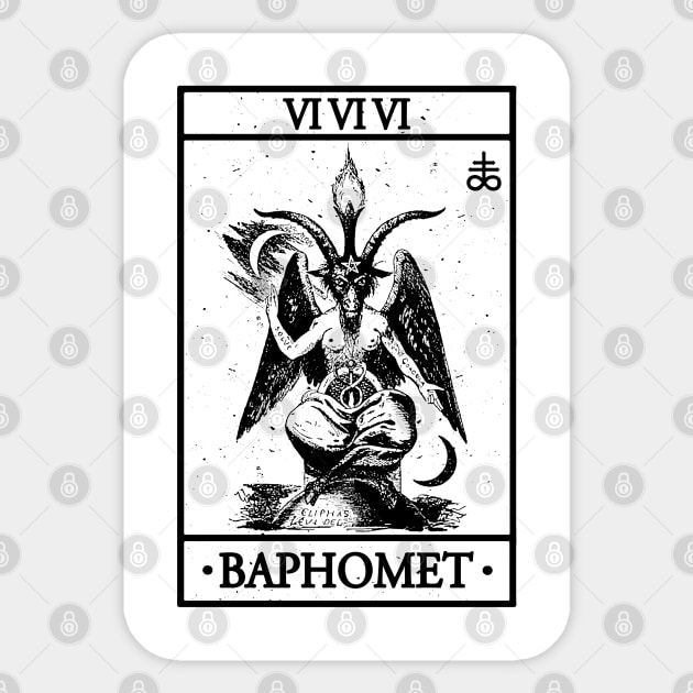 BAPHOMET TAROT CARD - BAPHOMET, SATANISM AND THE OCCULT Sticker by Tshirt Samurai